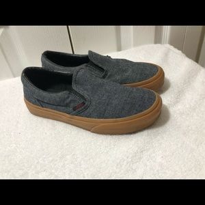 VANS Off The Wall Canvas Shoes Dark Gray Sz 4 Kids